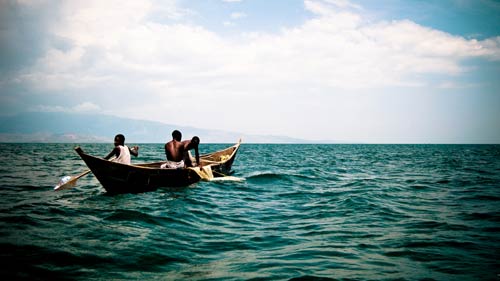 Photo of fishermen on lake, Kenya - Fogarty International Center @ NIH