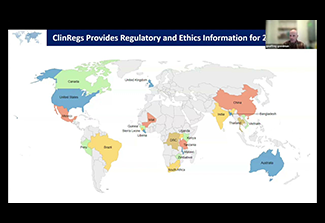 Image of a map show in a presentation for Utilizing NIAID’s ClinRegs Website to Support International Clinical Research Regulatory Compliance