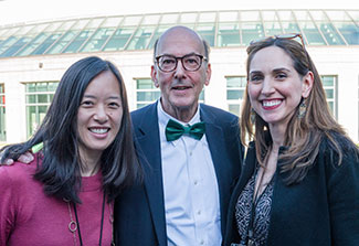 Drs Evelyn Hsieh, Roger Glass and Laura Lewandowski pose outdoors