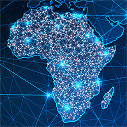 Digital map of Africa.