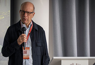 Jack DeHovitz speaking with microphone