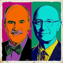 Peter Kilmarx & Steven Schiff (styled by AI as a Warhol silkscreen)