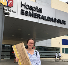 Gwenyth Lee outside Hospital Esmeraldas in Ecuador