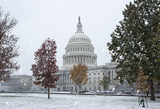 U.S. Capitol building during the winter.