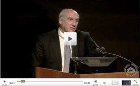 Video screencapture of Dr Myron S Cohen speaking at podium