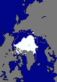 A satelite image shows the retreat of the Arctic ice cap as of Sept. 29. Photo: NASA